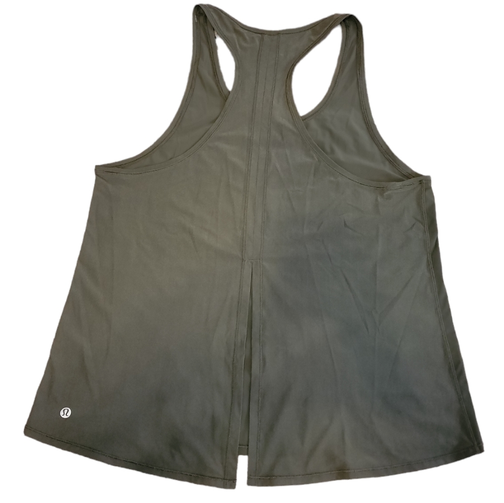Lululemon Razorback Tank Top Size 6 Medium Olive Green